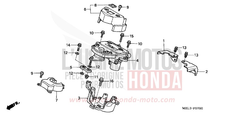 STEERING DAMPER for CBR1000RR Fireblade WINNING RED (R258H) from 2005
